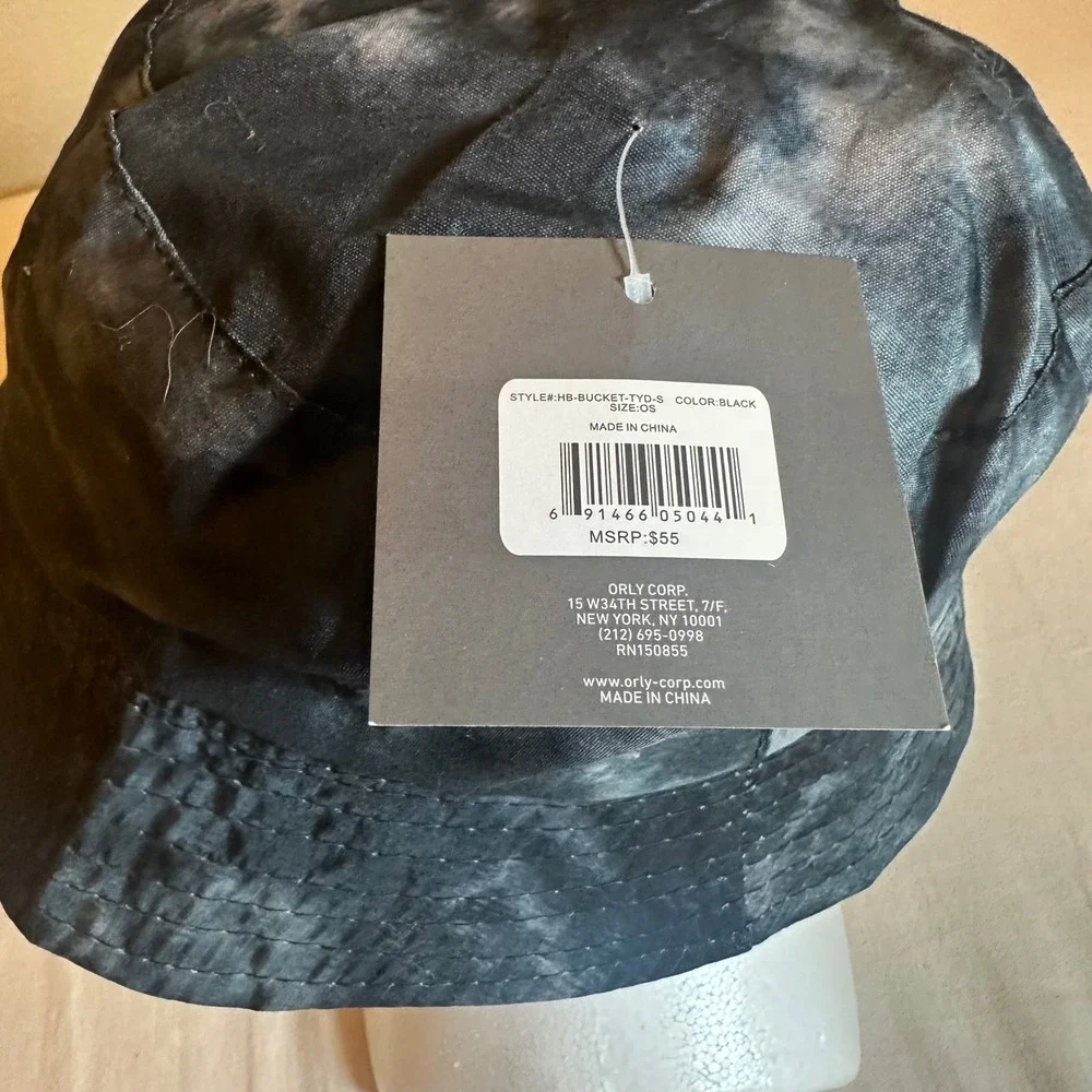 Orly Bucket Hat Black Tie Dye Acid Wash Streetwear One Size NWT HB-BUCKET-TYD-S - Picture 5 of 7